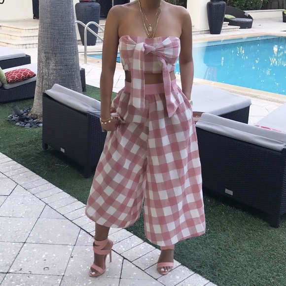 Pants - LAST 1 • Mauve Plaid Matching Set